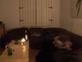 Tariq zonked out on sofa.