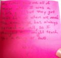 Post-It found inside Nancy Drew's Guide To Life