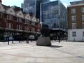 The plaza in front of the flat.